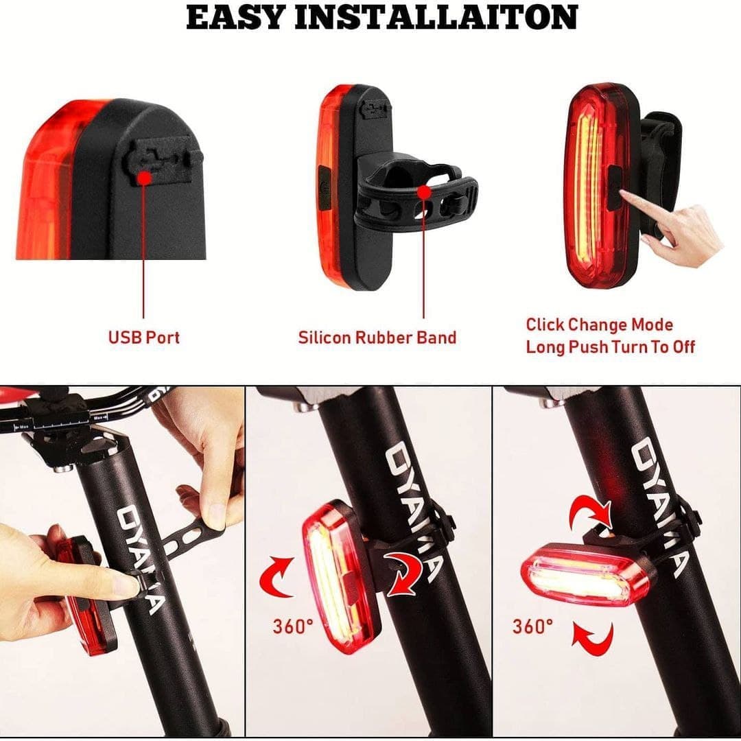 چراغ خطر شارژی دوچرخه LED BL69 — تصویر ۸