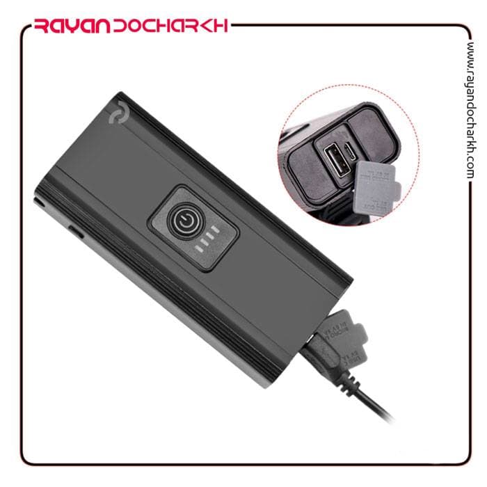 چراغ جلو شارژی دوچرخه ۱۰۰۰ لومن LED BK04 — تصویر ۶