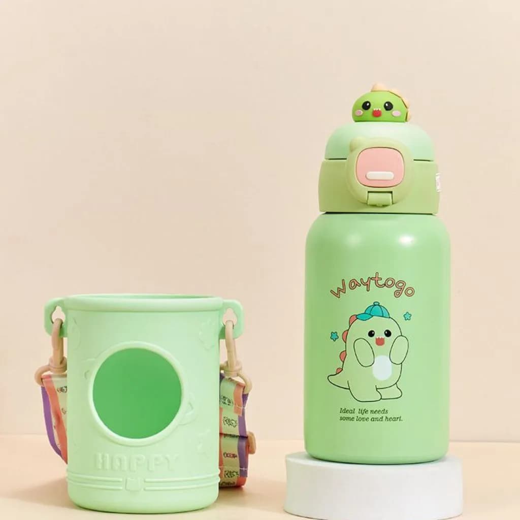 قمقمه کودک کاور در طرح حیوانات گنجایش 500Ml کد H251 — تصویر ۴