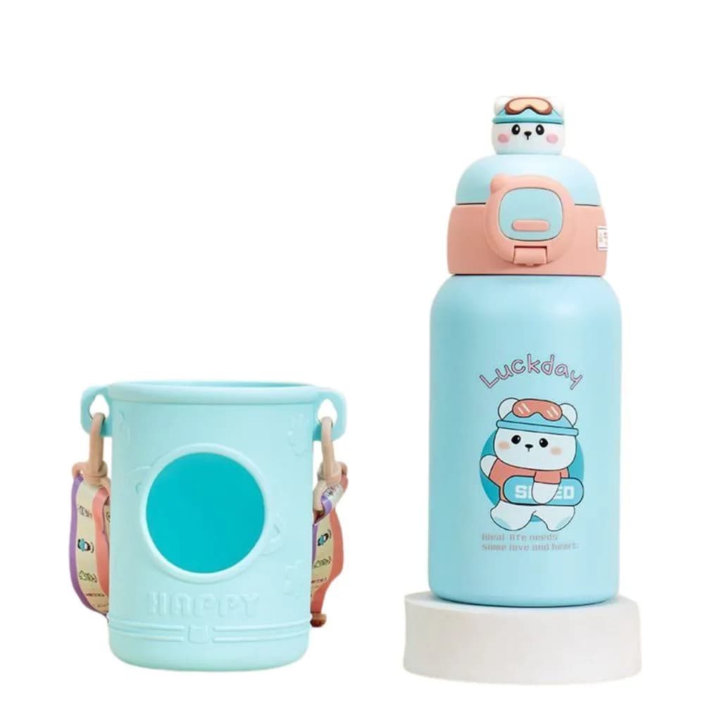 قمقمه کودک کاور در طرح حیوانات گنجایش 500Ml کد H251 — تصویر ۲