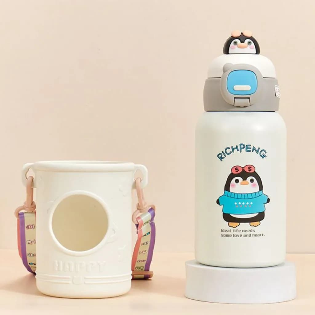 قمقمه کودک کاور در طرح حیوانات گنجایش 500Ml کد H251 — تصویر ۵