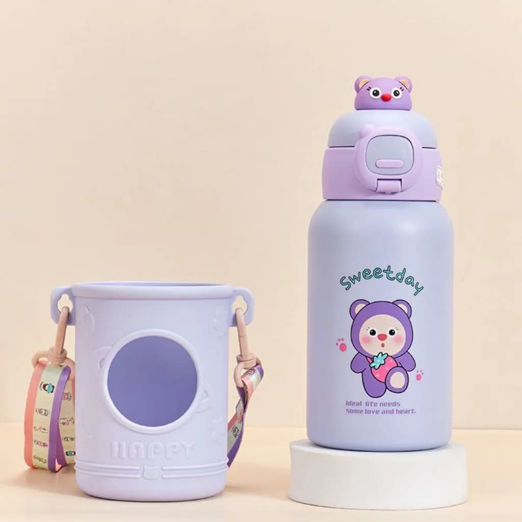 قمقمه کودک کاور در طرح حیوانات گنجایش 500Ml کد H251