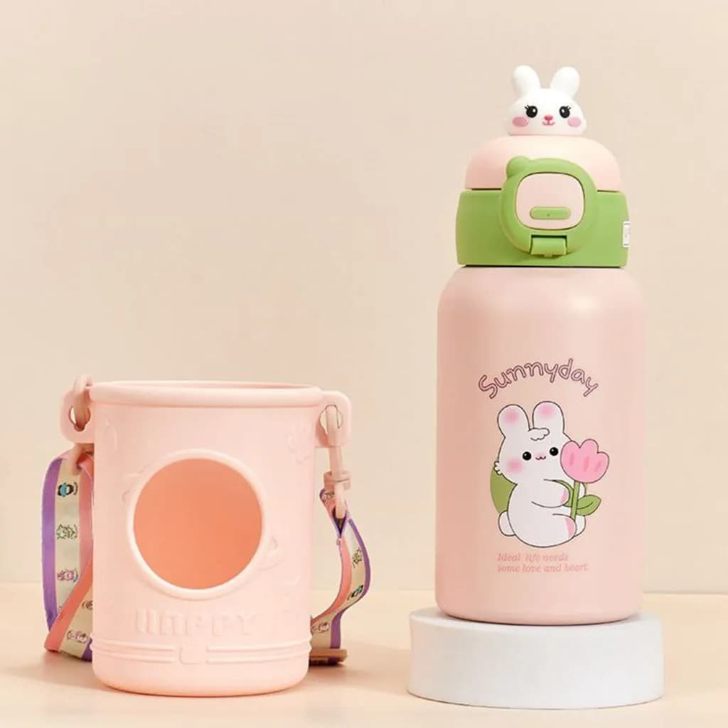 قمقمه کودک کاور در طرح حیوانات گنجایش 500Ml کد H251 — تصویر ۳