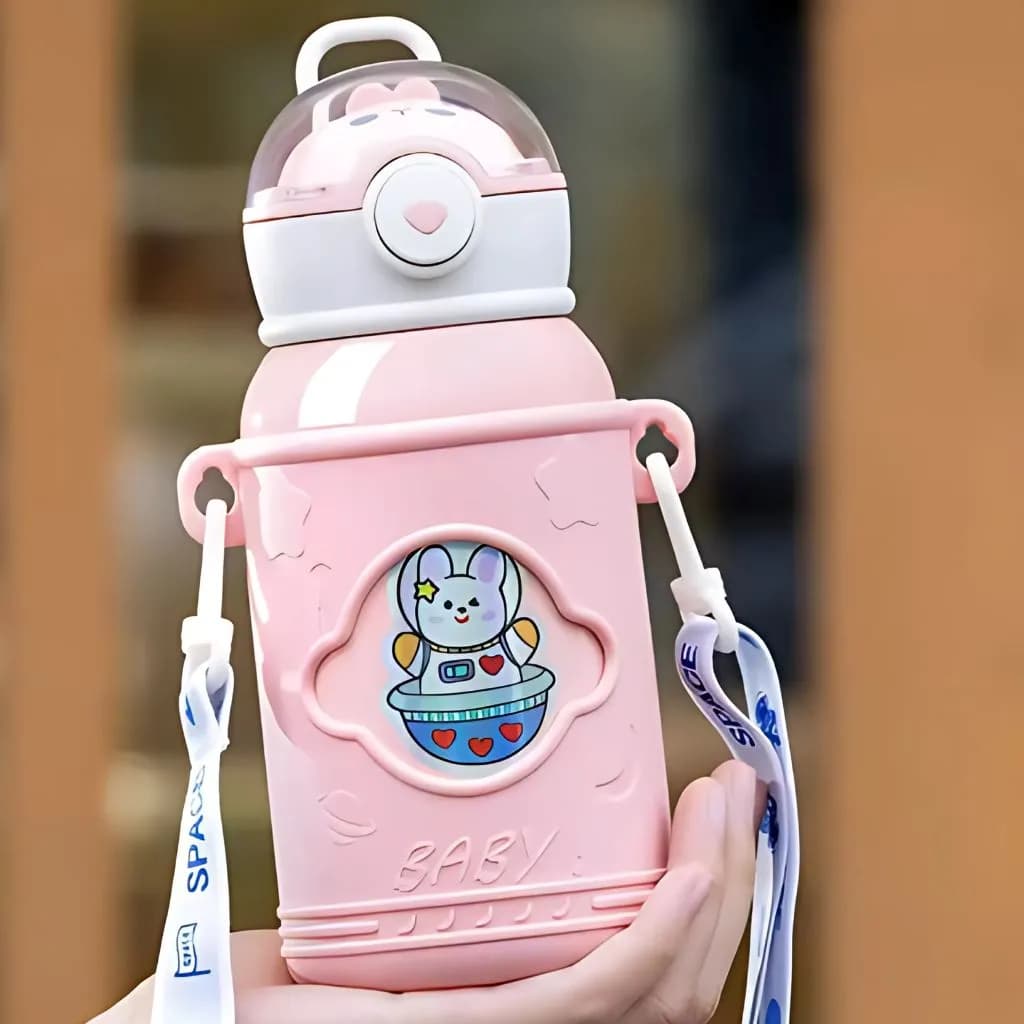 قمقمه کودک نی دار مدل کاور دار گنجایش 500ML کد H_238 — تصویر ۴