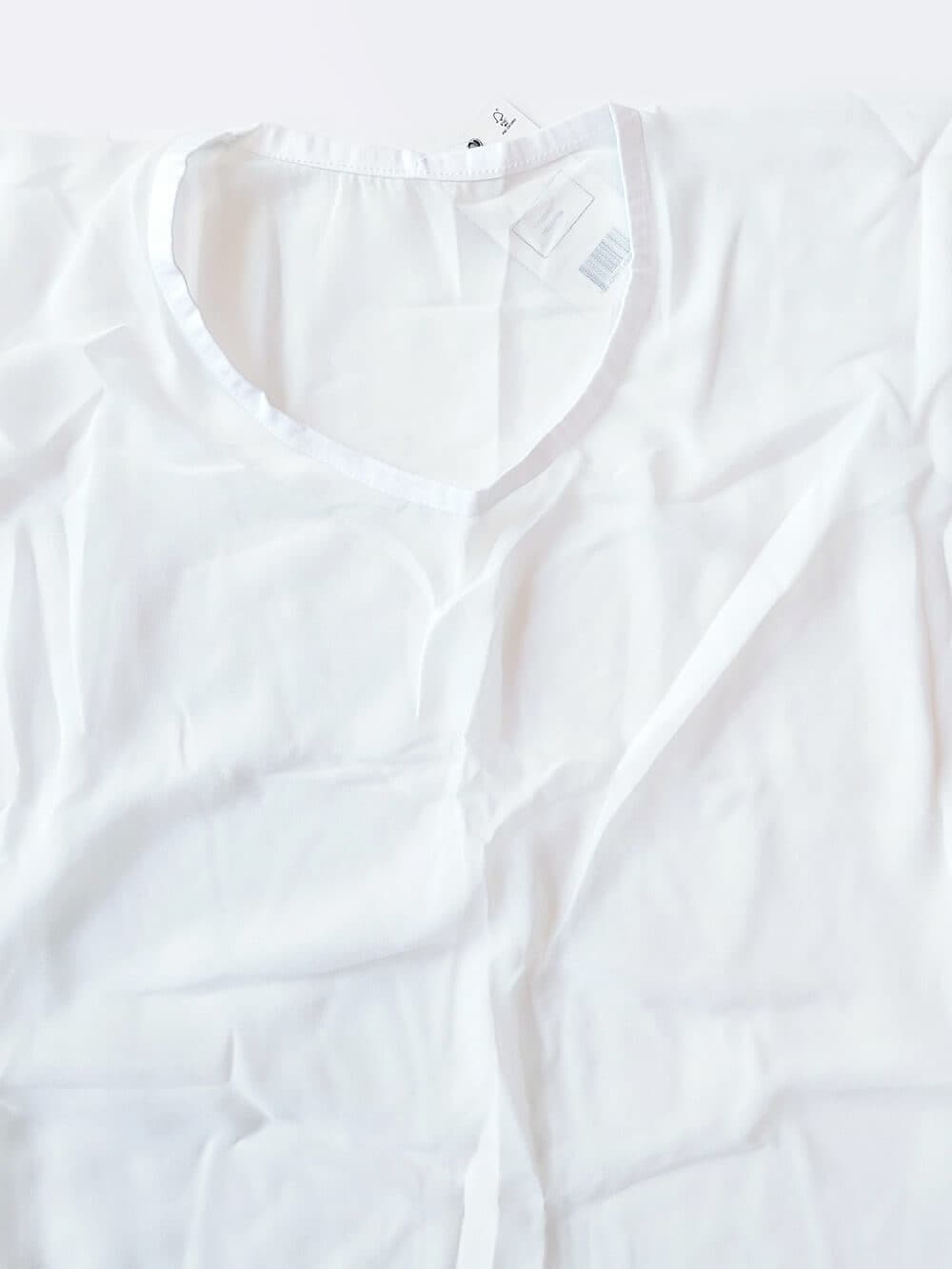 رومایویی زنانه حریر آزاد مدل پانچ رو لباسی ( کاور مایو ) برند H & M سفید رنگ — تصویر ۳