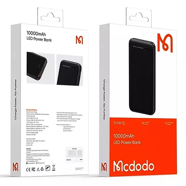 پاوربانک دو پورت 10000 مک دودو مدل MC-463 — تصویر ۶