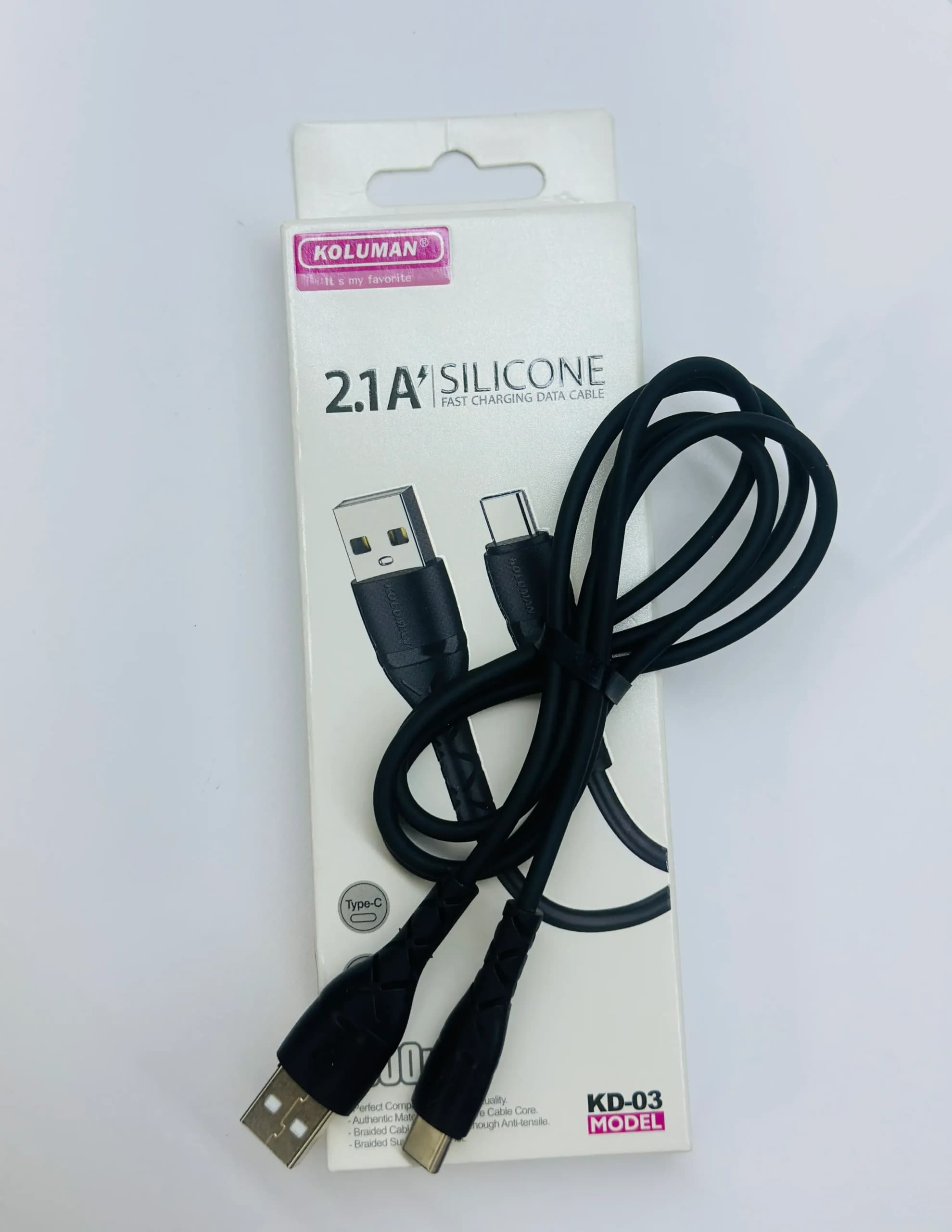 کابل تبدیل USB به USB-C کلومن مدل KD-03 طول ۱ متر — تصویر ۲