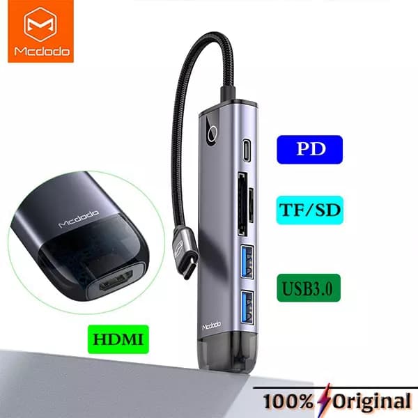 هاب 6 پورت USB-C مک دودو مدل hu-774 — تصویر ۳