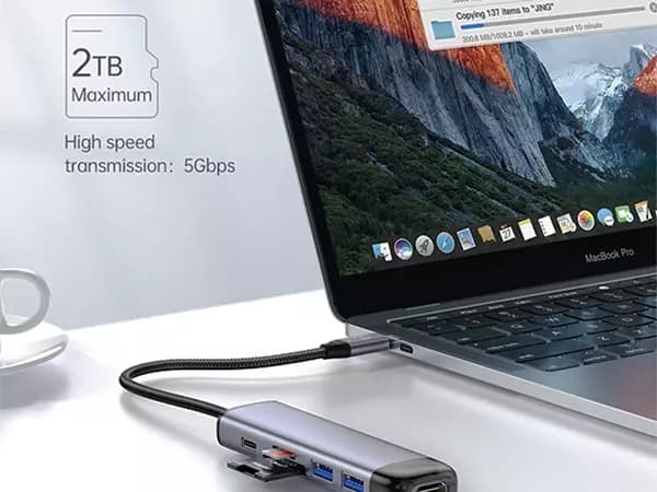 هاب 6 پورت USB-C مک دودو مدل hu-774 — تصویر ۷