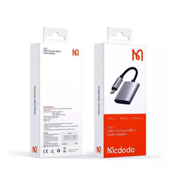 تبدیل 1 به 2 تایپ سی مک دودو مدل MCDODO CA-5570 — تصویر ۵