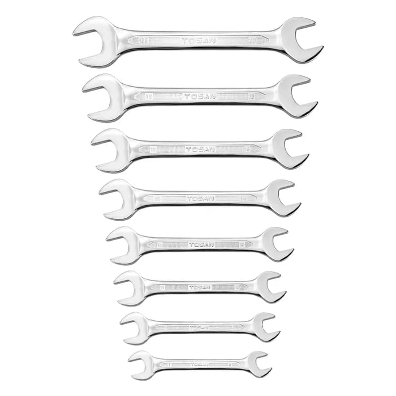 ست آچار دو سر تخت بدون کیف 8 عددی هندی توسن کدTI103-S08 tossan