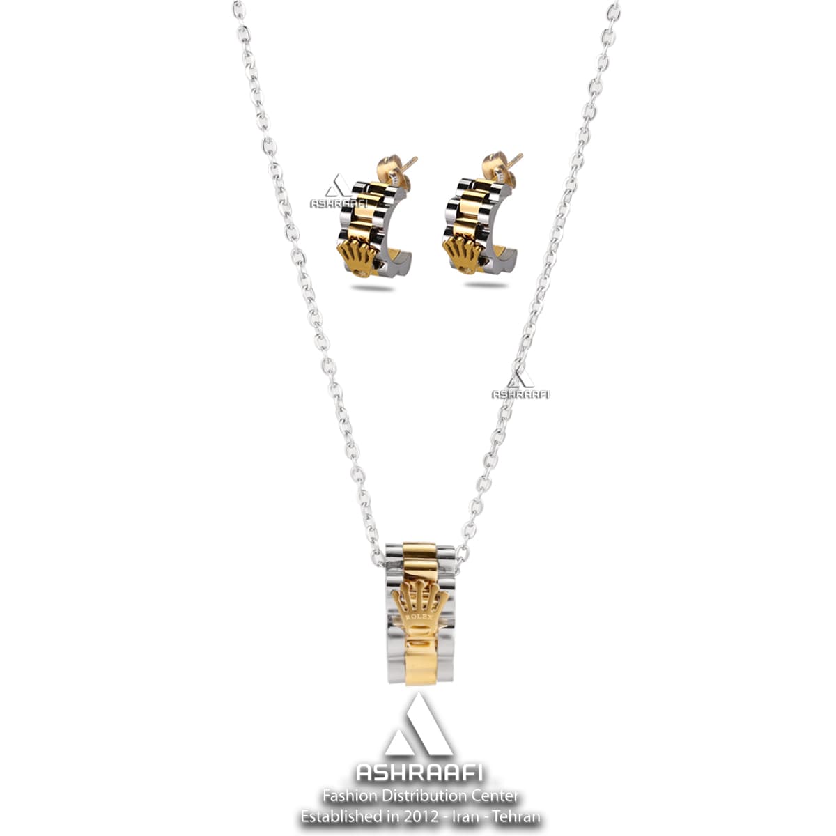 ست گردنبند و گوشواره رولکس Rolex Necklace & Earring Set SG