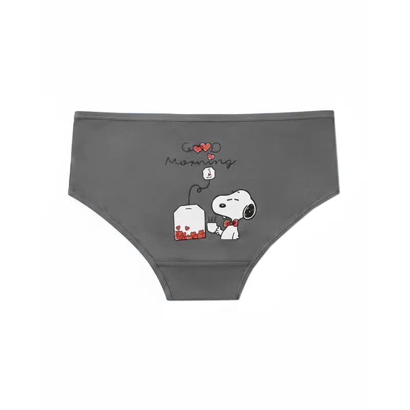 شورت زنانه اسلیپ پشت چاپی سگ اسنوپی و Tea Bag برند بانو — تصویر ۲