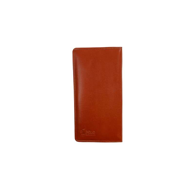 کیف پول جاکارتی و جا موبایلی مردانه چرم شکلاتی طرح polo