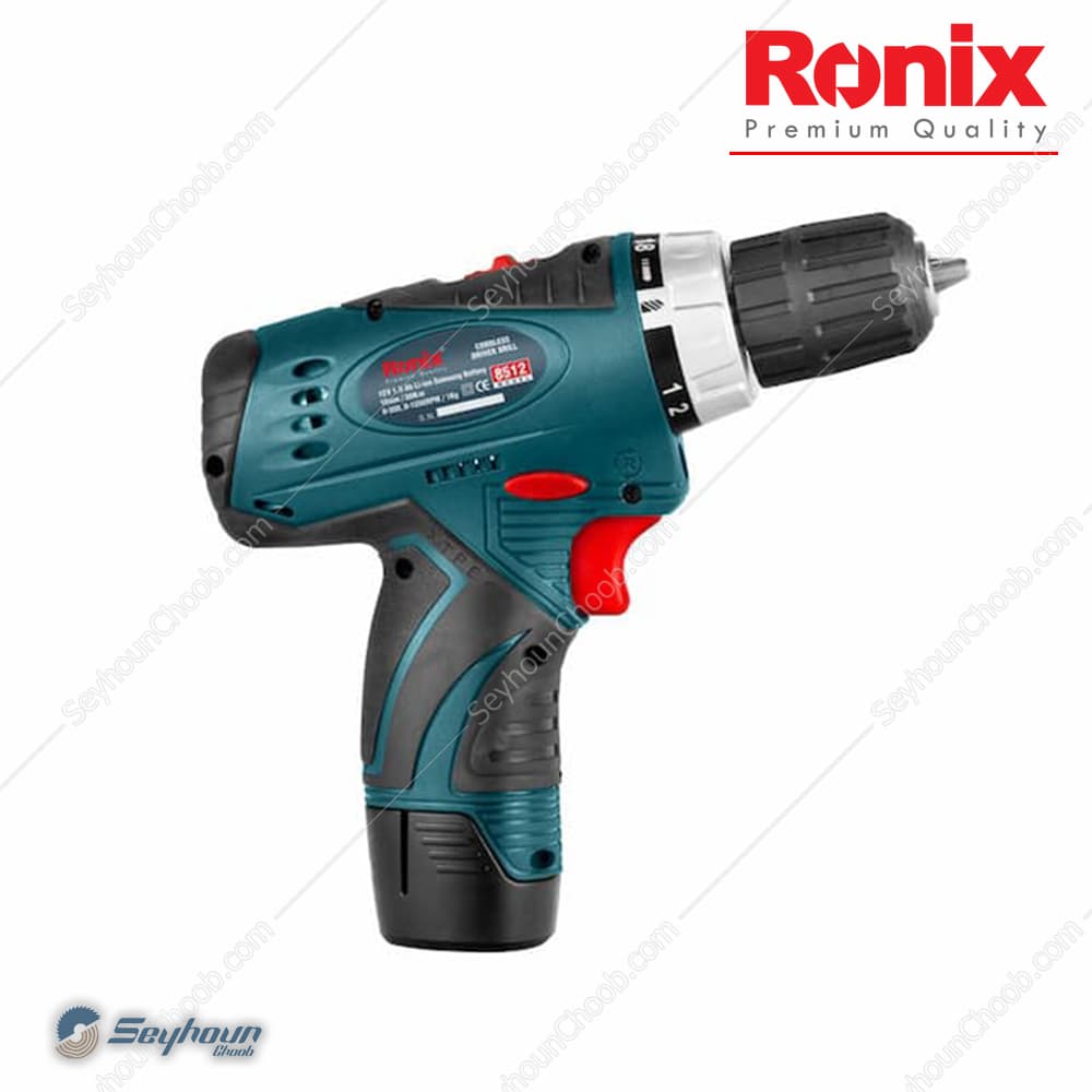 دریل پیچ گوشتی شارژی 12 ولت صنعتی رونیکس مدل Ronix 8512 — تصویر ۳