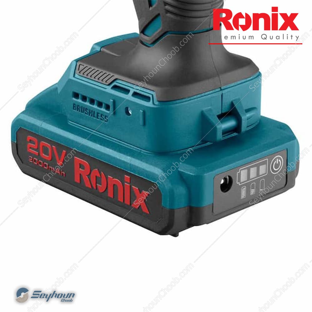 دریل پیچ گوشتی شارژی براش لس 20 ولت لیتیومی رونیکس مدل Ronix 8900 — تصویر ۵