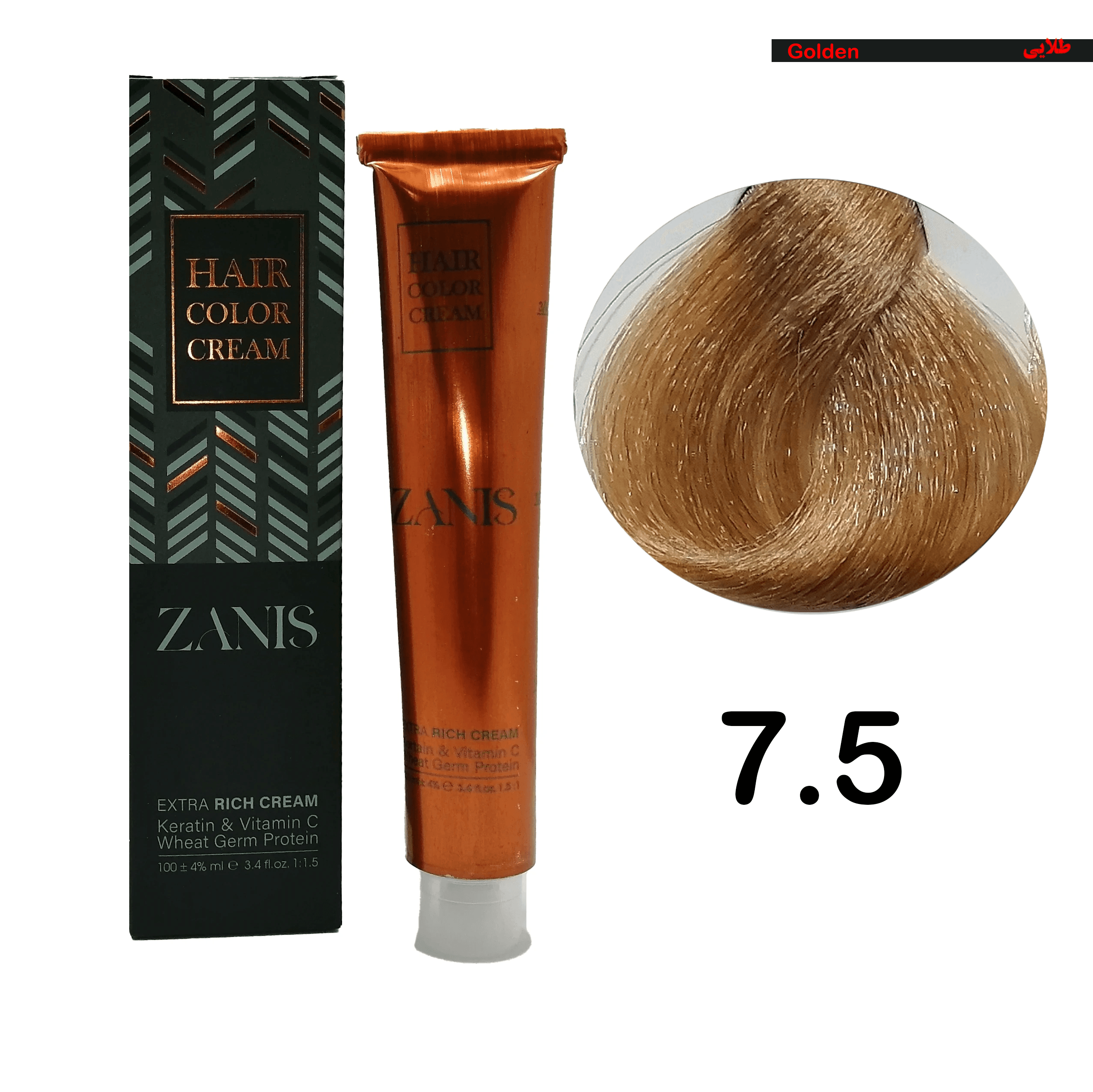 رنگ مو زانیس سری طلایی کد 7.5