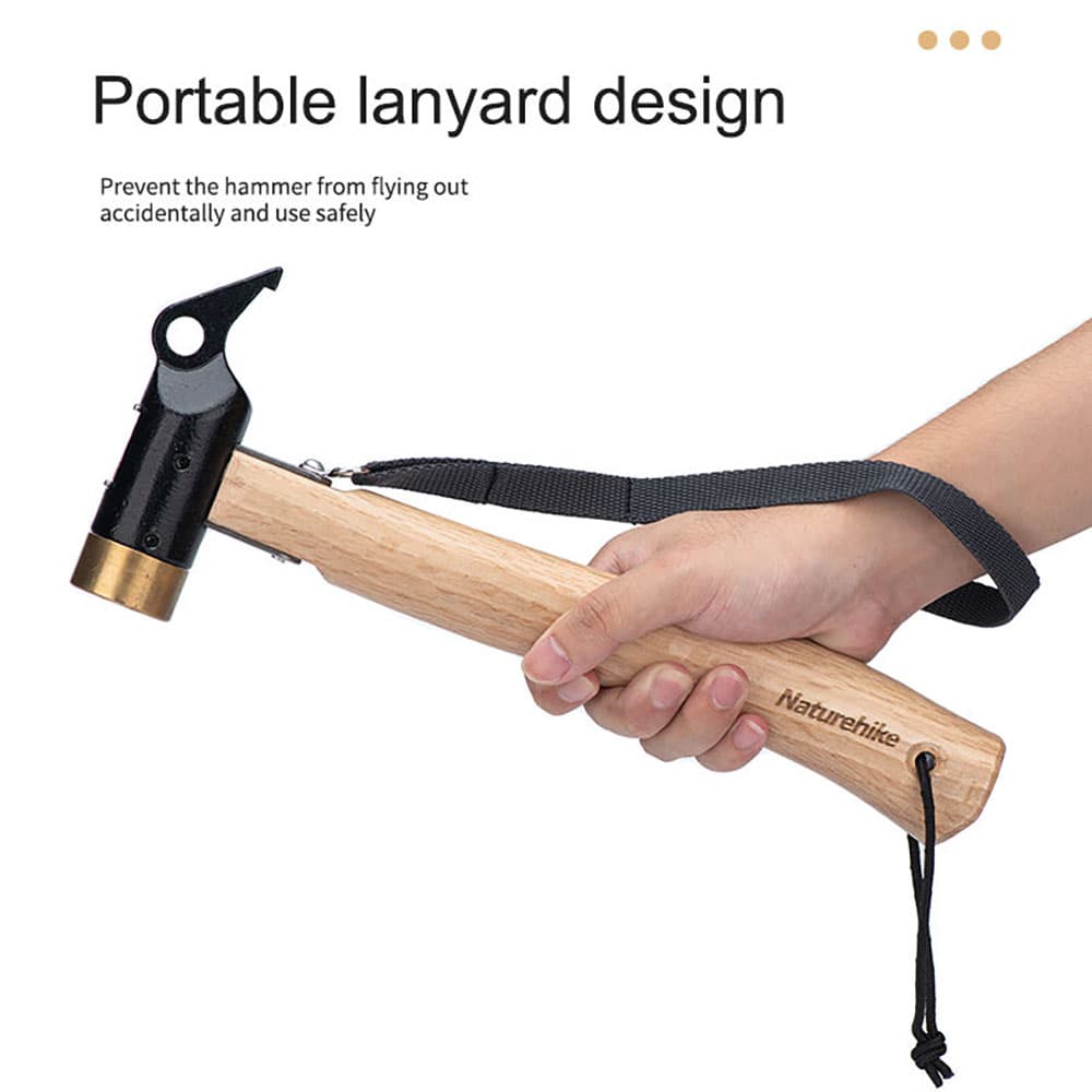 چکش کمپینگ چندکاره نیچرهایک مدل Solid Wooden Handle — تصویر ۸