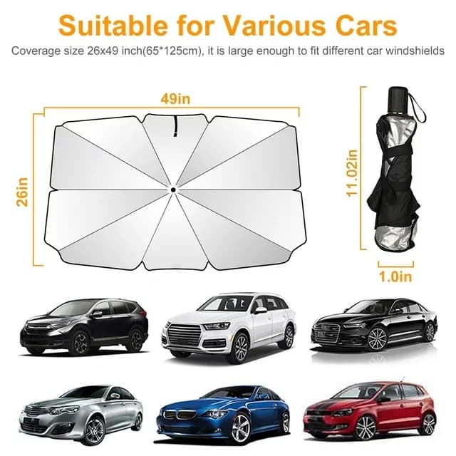 آفتابگیر چتری شیشه جلو خودرو توبیز مدل Car Sun Shade — تصویر ۶