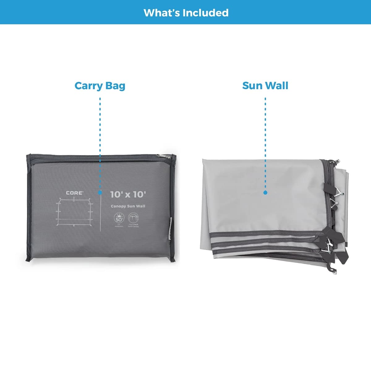 پرده سایه‌بان کمپینگ Core مدل 10ft x 10ft Sun Wall Accessory — تصویر ۵
