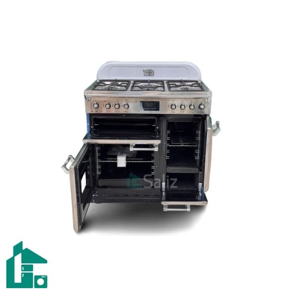 اجاق گاز تاکنو چهار فر مدل Falcon-L-5B-SS-CHROME استیل دستگیره کروم — تصویر ۳