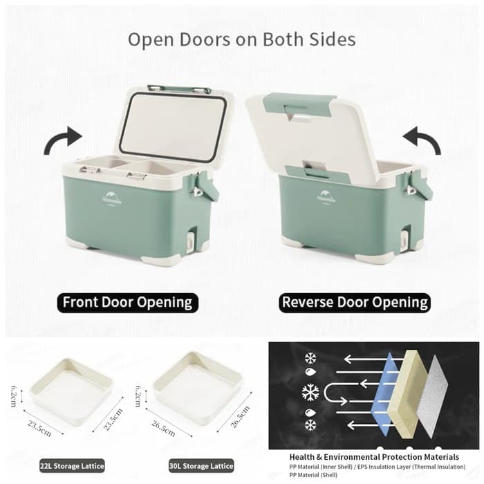 یخدان مسافرتی 22 لیتری نیچرهایک مدل LINGYU PP Cooler Box — تصویر ۲