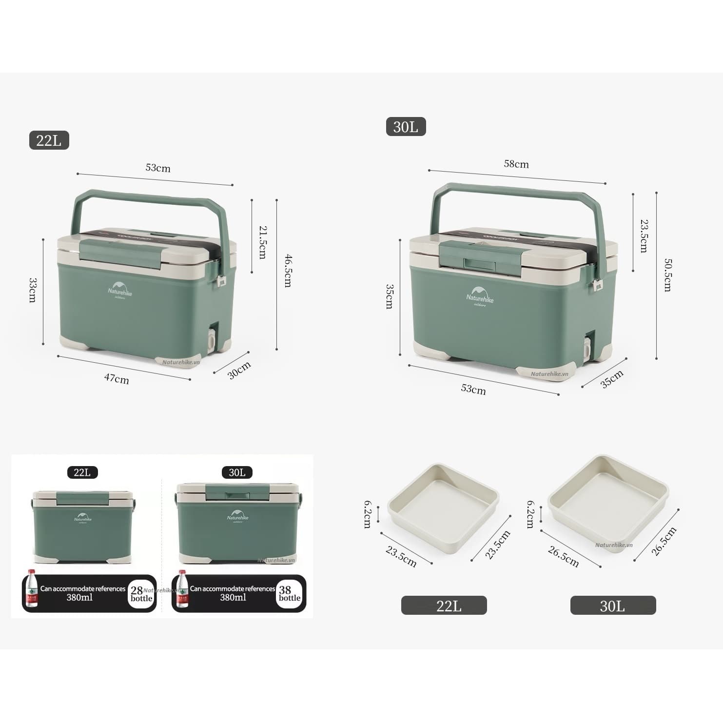 یخدان مسافرتی 22 لیتری نیچرهایک مدل LINGYU PP Cooler Box — تصویر ۴