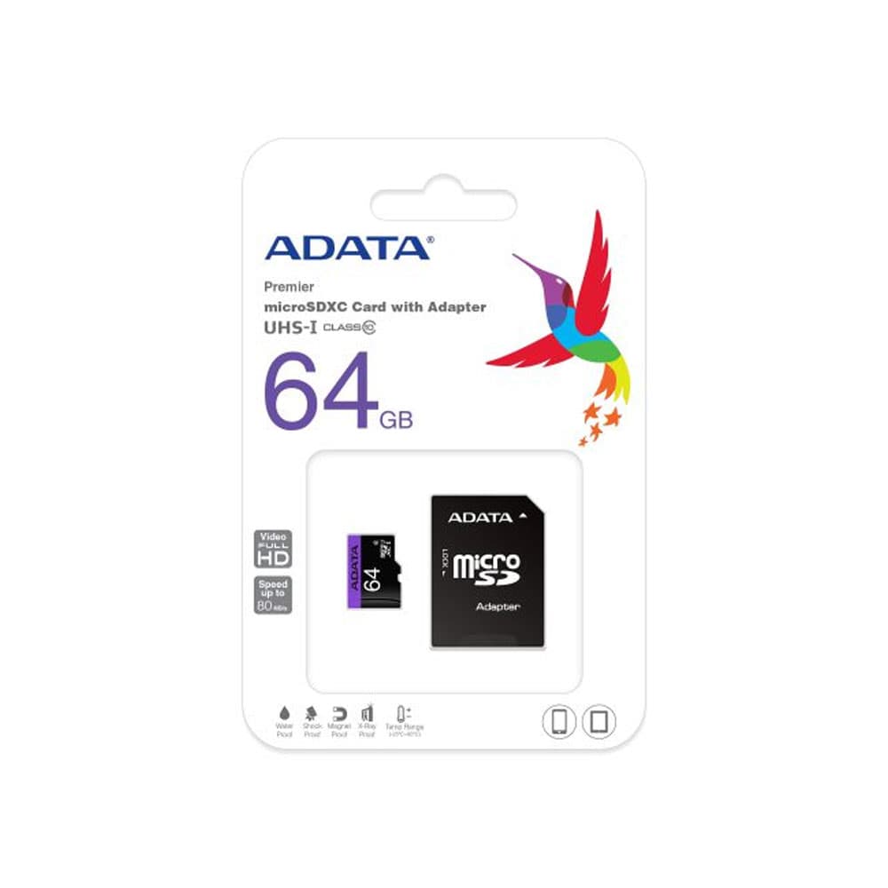 کارت حافظه 64گیگابایت میکرو ای دیتا ADATA Premier MicroSDXC UHS-I Class10 — تصویر ۳
