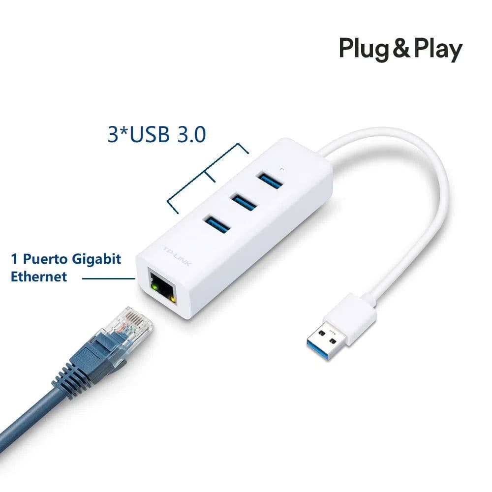 هاب USB 3.0 و تبدیل تی پی لینک TP-Link UE330 Hub & Gigabit Ethernet Adapter — تصویر ۴