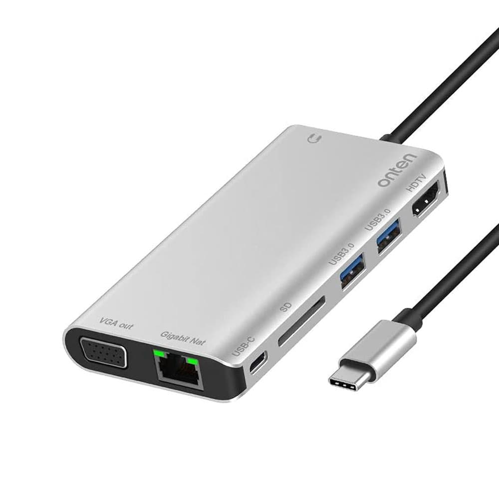 هاب تایپ سی 8 پورت اونتن Onten OTN-9591B Type-C Multi-function Dock Station