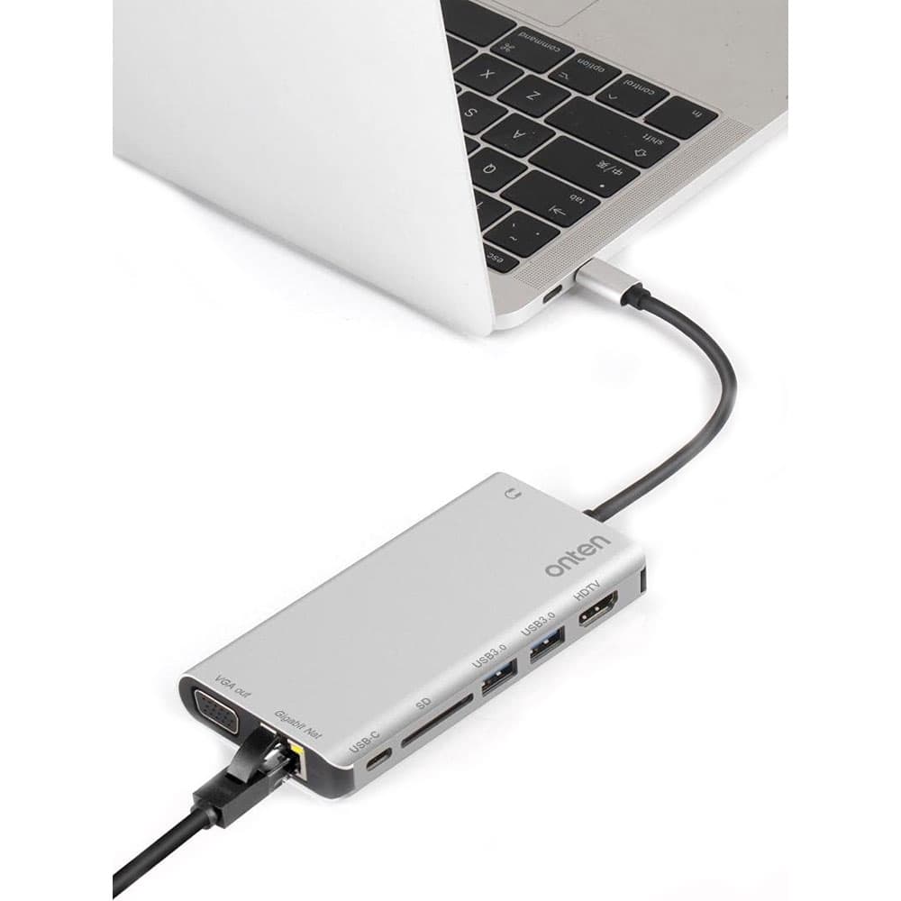 هاب تایپ سی 8 پورت اونتن Onten OTN-9591B Type-C Multi-function Dock Station — تصویر ۳