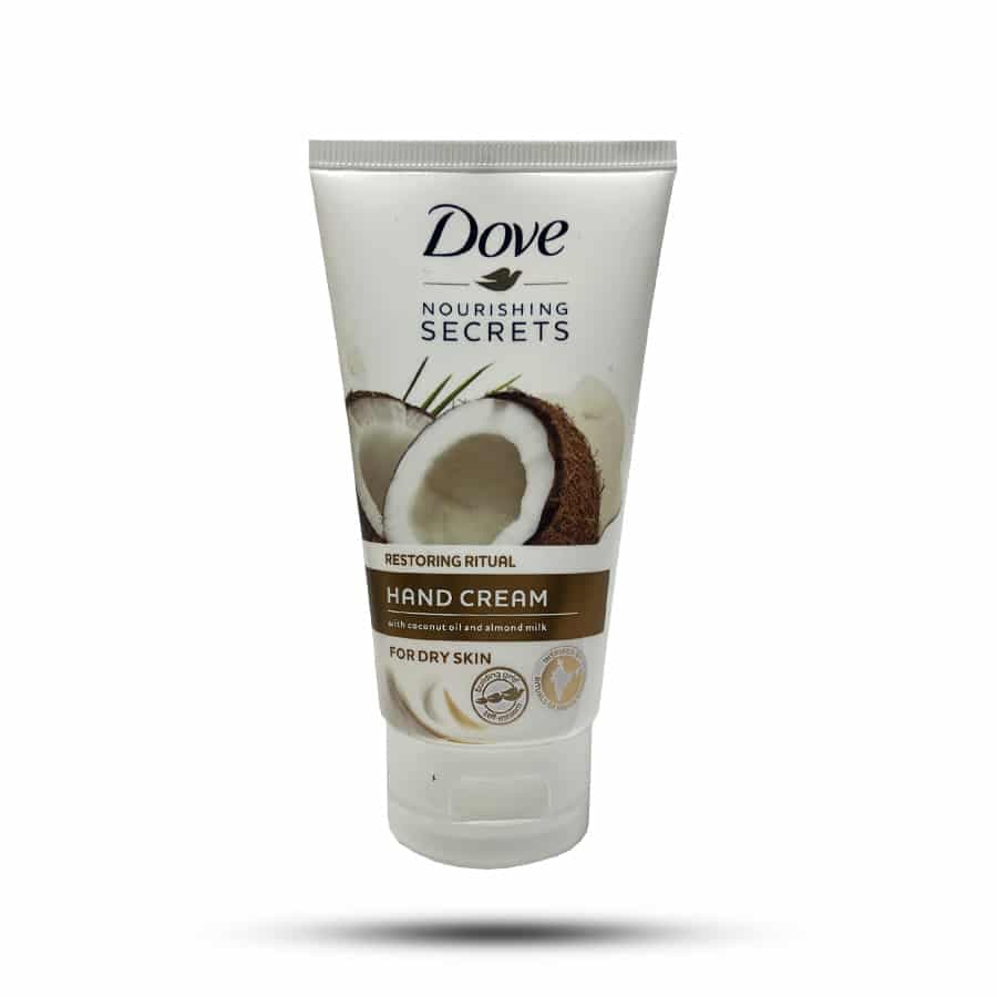 کرم مرطوب کننده دست داو Dove حاوی روغن نارگیل و شیر بادام مناسب پوست خشک 75 میل