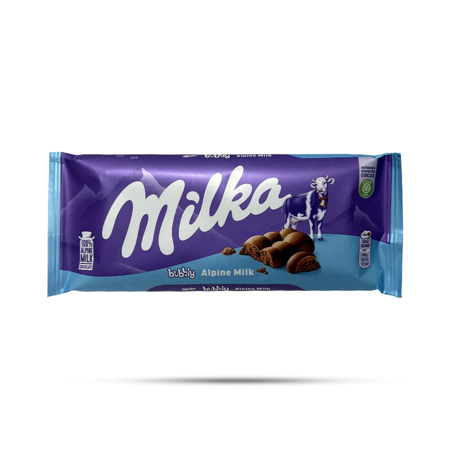 شکلات شیری حبابی میلکا Milka حجم 100 گرم