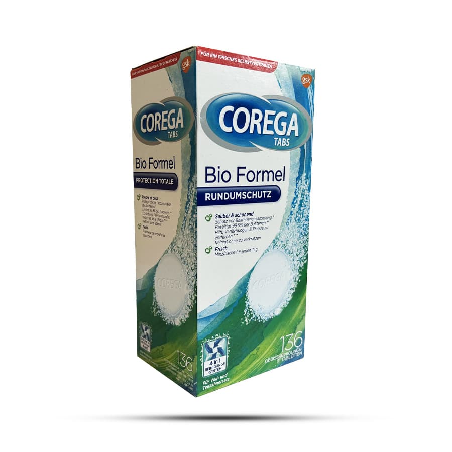 قرص تمیز کننده دندان مصنوعی کورگا COREGA بسته 136 عددی