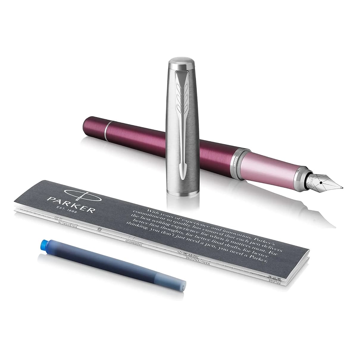 خودنویس پارکر اربن پریمیوم زرشکی گیره کروم | Parker Urban Premium Dark Purple Fountain Pen — تصویر ۴