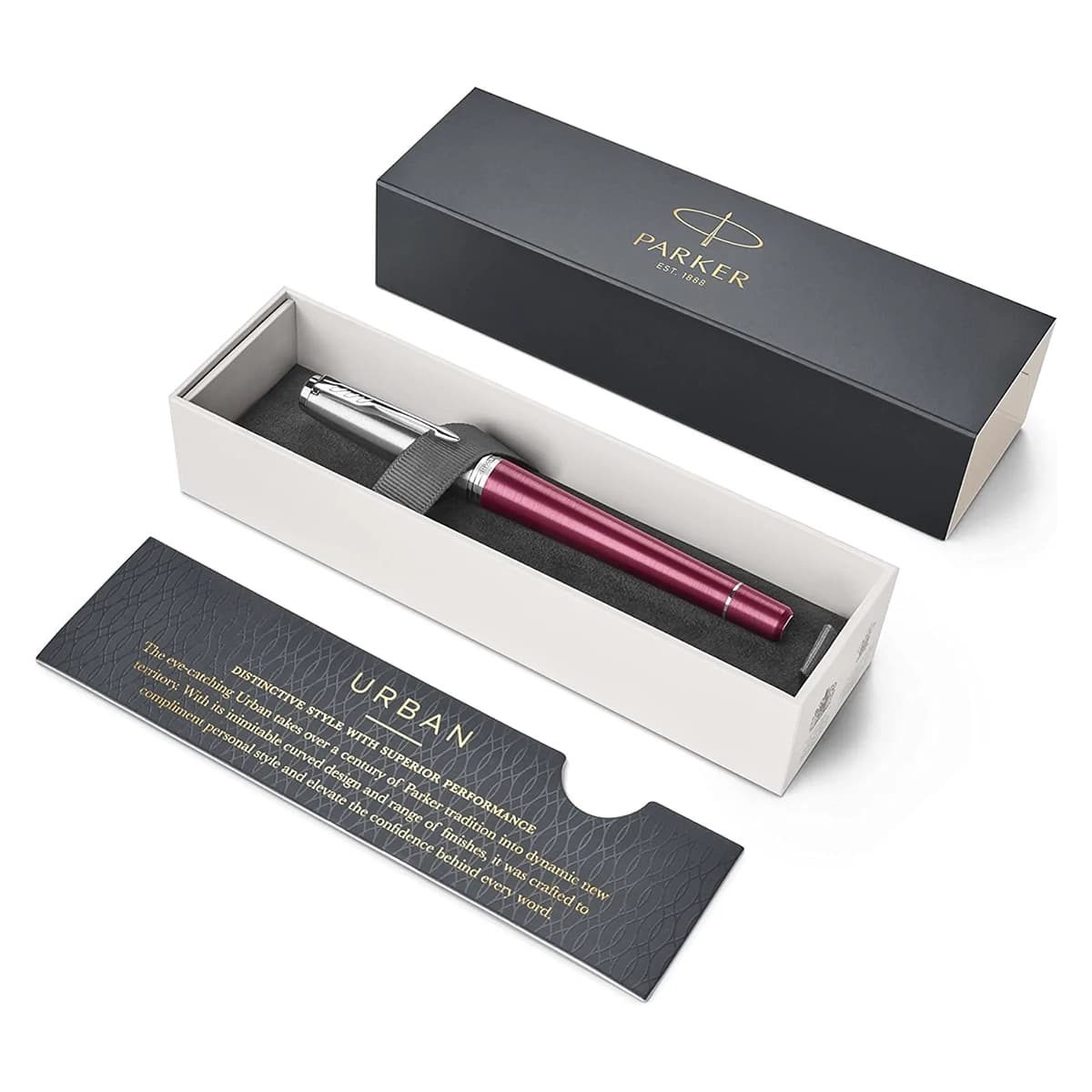 خودنویس پارکر اربن پریمیوم زرشکی گیره کروم | Parker Urban Premium Dark Purple Fountain Pen