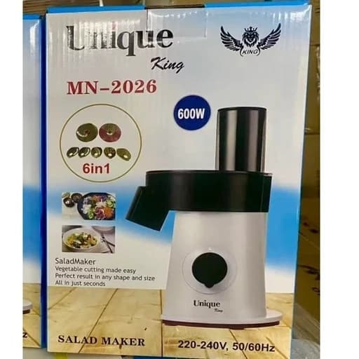 سالاد ساز 6 کاره یونیک کینگ مدل MN-2026 با تیغه‌های طلایی — تصویر ۲