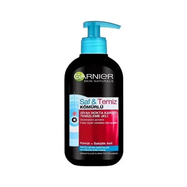 ژل شستشوی زغال گارنیر کنترل چربی پوست Garnier saf & temiz — تصویر ۴