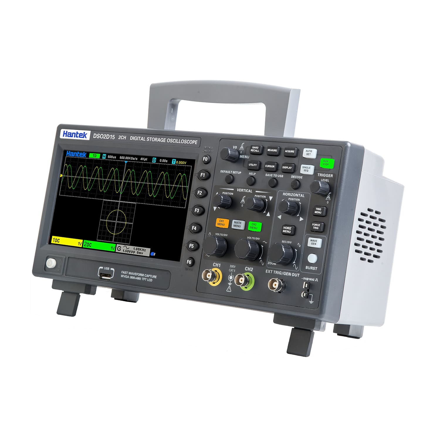 اسیلوسکوپ 150MHz دوکاناله هانتک مدل HANTEK DSO2D15 — تصویر ۲