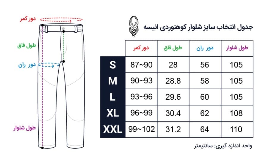 شلوار کوهنوردی انیسه مدل سامیت — تصویر ۸