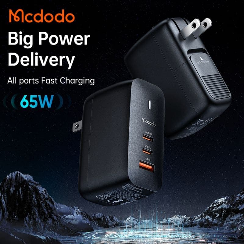 شارژر آداپتور دیواری 3 پورت 65 وات مک دودو مدل MCDODO CH-8442 GAN (پک اورجینال پلمپ ارسال فوری) — تصویر ۶