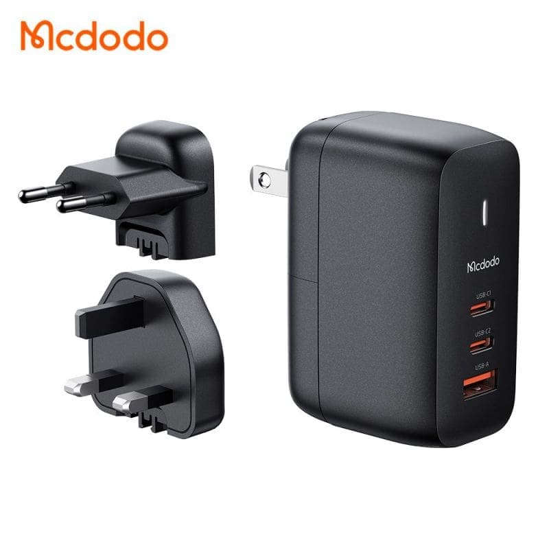شارژر آداپتور دیواری 3 پورت 65 وات مک دودو مدل MCDODO CH-8442 GAN (پک اورجینال پلمپ ارسال فوری)