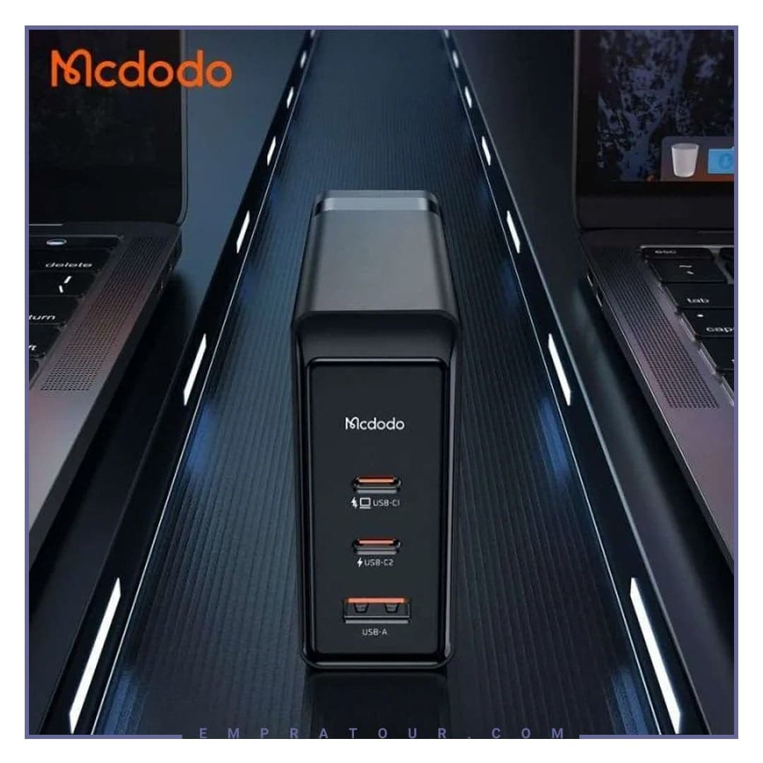 آداپتور شارژ 3 پورت 140 واتی مک دودو Mcdodo 140W GaN5 Pro Fast Charger CH-2911 (اورجینال پلمپ ارسال فوری) — تصویر ۳