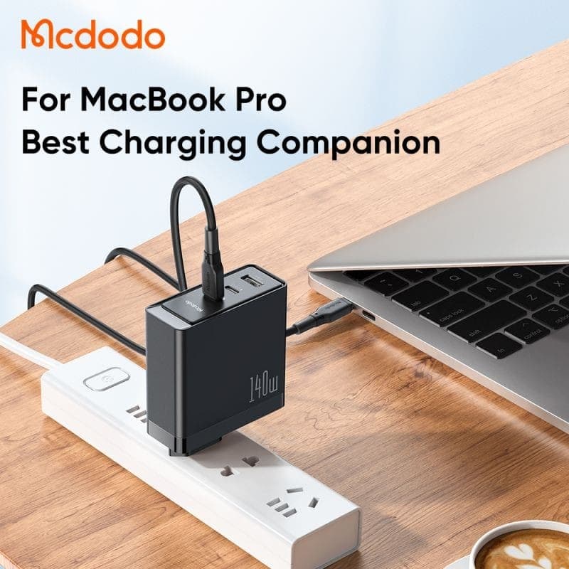 آداپتور شارژ 3 پورت 140 واتی مک دودو Mcdodo 140W GaN5 Pro Fast Charger CH-2911 (اورجینال پلمپ ارسال فوری) — تصویر ۶