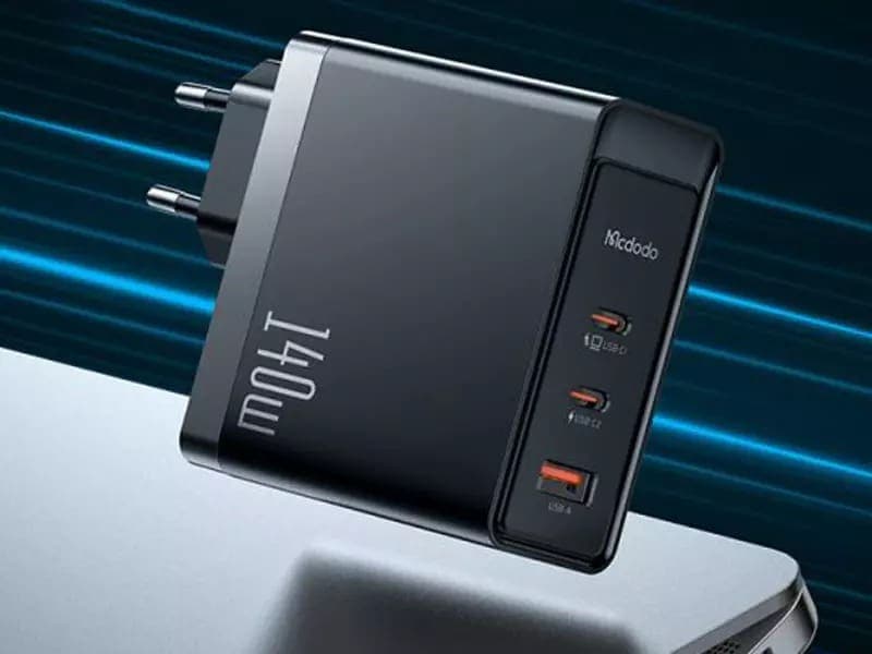 آداپتور شارژ 3 پورت 140 واتی مک دودو Mcdodo 140W GaN5 Pro Fast Charger CH-2911 (اورجینال پلمپ ارسال فوری) — تصویر ۵