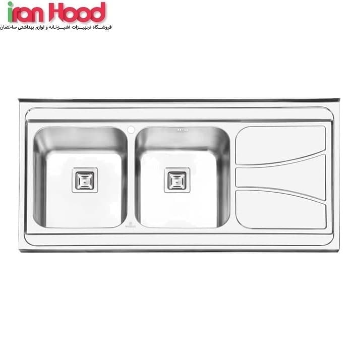 سینک پرنیان استیل Ps 1112 روکار — تصویر ۲