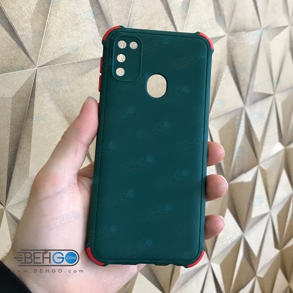 قاب M21 کاور مدل ژله ای دکمه رنگی محکم ضد ضربه با محافظ لنز دوربین گوشی سامسونگ ام 21 Samsung M21 — تصویر ۴