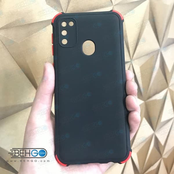 قاب M21 کاور مدل ژله ای دکمه رنگی محکم ضد ضربه با محافظ لنز دوربین گوشی سامسونگ ام 21 Samsung M21 — تصویر ۳