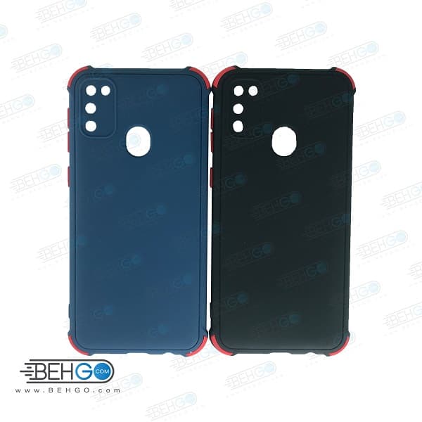 قاب M21 کاور مدل ژله ای دکمه رنگی محکم ضد ضربه با محافظ لنز دوربین گوشی سامسونگ ام 21 Samsung M21
