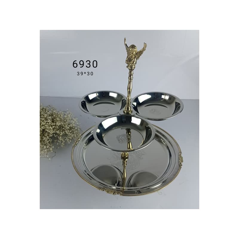 شیرینی و اردوخوری استیل برنج فرشته 6930